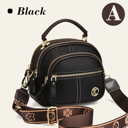 Classic Multi-function Compartment Leather Crossbody Bag